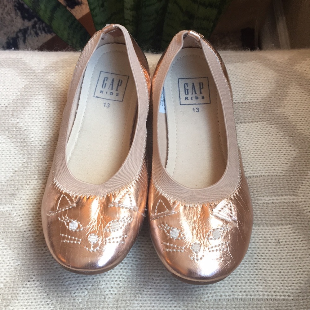New! Rose Gold Gap Kids Flats